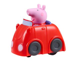 Peppa Pig flitzt um Peppas kleines rotes Auto herum Motorfahrzeug