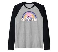 Peppa Pig Flower Power Oh Yeah Love Friend BFF Fun Retro des années 60 Manche Raglan