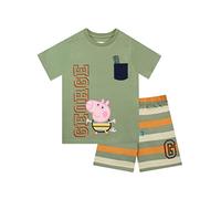 Peppa Pig Garcon George Pig et M. Dinosaure Ensemble Shorts et Haut Vert 5-6 ans