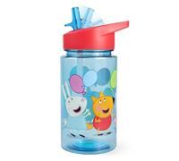 p:os Peppa Pig Gourde pour enfants, 450 ml, avec paille, petite bouteille parfaite pour la maternelle, l'aire de jeux ou la maison, pour garçons et filles, bleue