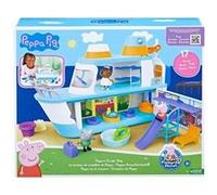 Peppa pig - grand bateau de croisiere 3 niveaux avec 3 figurines + 13 accessoires - set jouet enfant peppa le cochon + carte