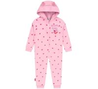Peppa Pig Grenouillere Enfant, Pyjama Combinaison Enfant en Polaire avec Oreilles 3D, Surpyjama Fille Motif Coeurs, 7-8 Ans