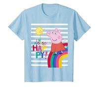 Peppa Pig Happy T-Shirt, Enfant, Bleu Céleste, 12 Ans