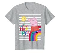 Peppa Pig Happy T-Shirt, Enfant, Gris Chiné, 3 Ans