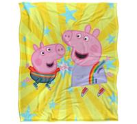 Peppa Pig High Five Peppa et George Couverture Super Douce au Toucher Soyeux 91 x 147 cm