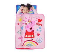 Peppa Pig I'm Just So Happy Tapis de sieste pour enfant - Comprend un oreiller et une couverture polaire - Idéal pour les garçons et les filles pour faire la sieste à la garderie, à la maternelle ou à
