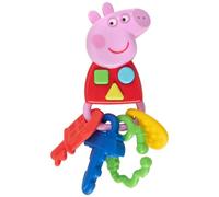 Peppa Pig Keys, jouet sensoriel interactif sur le thème de Peppa Pig sur la colline, avec clip pour poussette, crèche, sacs, lumière et son, jouet dentaire pour enfants à partir de 18 mois