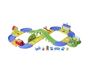 Peppa Pig Le circuit en ville de Peppa avec route modulable, inclut véhicule et Une figurine, +35 sons, à partir de 3 ans, Multicolore, Taille unique