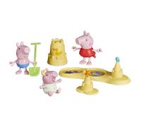 Peppa Pig Les Enfants Pig à la Plage, Coffret avec 3 Figurines et 5 Accessoires, inclut Bébé Evie, Jouets préscolaires pour Filles et garçons, dès 3 Ans
