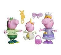 Peppa Pig Les Tenues des Trois Petits cochons, Coffret de 3 Figurines avec 12 Accessoires faciles à Mettre, Jouets préscolaires pour Enfants, dès 3 Ans
