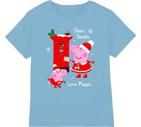 Peppa Pig - "Lettre au Père Noël" T-shirt pour enfants TV5028 (128) (Bleu ciel)