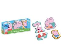 Peppa Pig Lot de 3 puzzles en bois en forme de personnage - Casse-tête pour garçons et filles âgés de 18 mois et plus, avec grandes pièces épaisses faciles à prendre en main pour enfants, comprend