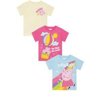 Peppa Pig Lot de 3 T Shirt Enfant, Tee Shirt Fille, Vêtements Fille avec Peppa, George et Evie 4-5 Ans