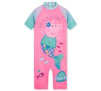 Peppa Pig Maillot de Bain Fille 1 Pièce Combinaison Natation Swimsuit Manche Courte Combishort Protection Soleil Enfant Fille 2-6 Ans Rose (Rose, 4-5 Ans)