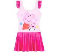 Peppa Pig Maillot de Bain Fille 2 à 7 Ans, 1 Piece Maillot de Bain Jupette avec Briefing Intégré Ete Voyage Accessoires Cadeau Fille (3-4 Ans, Rose Peppa Pig)