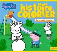 Peppa Pig - Mon histoire à colorier - La grande course - Hasbro - Hachette Jeunesse - broché - Document jeunesse