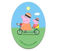 Peppa Pig oval vélo - Ecusson thermocollant patches appliques, Taille: 11 x 8 cm