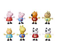 Peppa Pig Pack de 8 Figurines : Peppa et George Pig, Peggi Panda, Candy Cat et Autres, exclusivité Amazon, dès 3 Ans