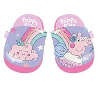 Peppa Pig Pantoufles ouvertes pour fille avec semelle antidérapante et motif arc-en-ciel