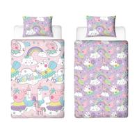 Peppa Pig Parure de lit réversible pour lit Simple avec taie d'oreiller Assortie Rose et Lilas