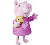 Peppa pig - peluche musicale 28 cm avec doudou ourson rose - chante en francais - berceuse bebe - set bonne nuit et carte Rose
