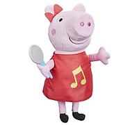 Peppa Pig Peppa Chante, Peluche chantante avec Robe Rouge pailletée et Noeud, Chante 3 chansons, dès 3 Ans