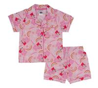 Peppa Pig Peppa Cochon, 100% Coton, Boutonnage Ensemble de Pyjama à Manches Courtes, Pink, 3-4 Ans: 104cm, Rose