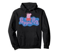 Peppa Pig Peppa Logo Sweat à Capuche, Unisexe pour Adultes, Noir, XXL