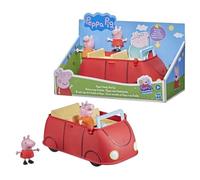 Peppa Pig Peppa’s Adventures Voiture rouge familiale, jouet préscolaire avec phrases et effets sonores, dès 3 ans,Inclut 1 véhicule et 2 figurines