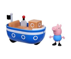 Peppa Pig Peppa's Adventures Petit bateau avec 1 figurine de 7,5 cm de George Pig inspirée du dessin animé, dès 3 ans
