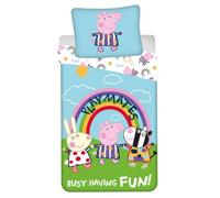 Jerry Fabrics Parure de lit enfant Peppa Pig Playmates 100% coton 140x200+70x90 effet phosphorescent