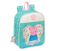 PEPPA Pig Pretty Flowers - Sac à dos pour enfant, sac à dos d'école, adaptable au chariot, idéal pour crèche, confortable et polyvalent, qualité et résistance, 22 x 10 x 27 cm, Menthe/Jaune pastel,