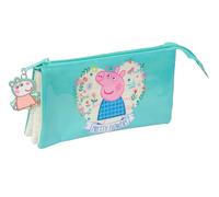 SAFTA - Trousse - triple - Peppa Pig "Pretty Flowers"