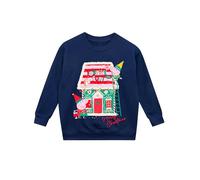Peppa Pig Pull de Noël Sweat-Shirt de Noël pour Filles | Pull de Noël pour Enfants Peppa et George Pig | Bleu | 5-6 Ans