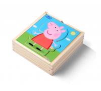 Peppa Pig Puzzle Habillage en Bois 14 Pièces