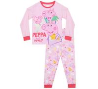 Peppa Pig Pyjama Fille, Pyjama Enfant Fille Peppa, Evie Et George, Pyjamas Manche Longue, Rose 5-6 Ans