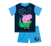 Peppa Pig Pyjama, Pyjama Garçon Manches Courtes, Ensemble Pyjamas George Pig, Pyjamas d'Été pour Garçons, Bleu 7-8 Years