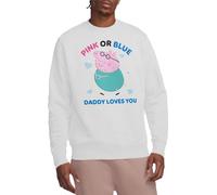 Peppa Pig - "Rose ou Bleu Papa Pig t'aime" Sweat unie pour homme/femme TV21379 (XL) (Blanc)
