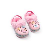 Peppa Pig Sabots doublés de Fourrure à Fleurs Roses pour Filles en Fausse Fourrure Douce pour Le Quotidien, idéales pour Les Sorties décontractées | Chaussures