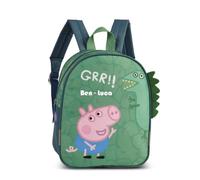 Peppa Pig Sac à dos de maternelle, pour fille, personnalisable avec nom, ensemble sac à dos pour enfant, Sac à dos Peppa Pig Dino, 23 x 29 x 10 cm