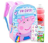 Peppa Pig Sac dos pour filles - Ensemble avec sac dos Peppa Pig de 38,1 cm, autocollants, bouteille d'eau, plus | Ensemble sac dos Peppa Pig pr scolaire, Peppa Pig Sac dos, Peppa Pig Travel