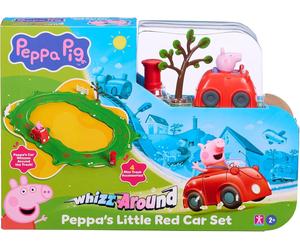 Peppa Pig saust über Peppas ¿kleine rote Auto-Set-Strecke