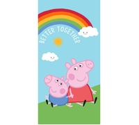 Jerry Fabrics Serviette de plage Peppa Pig en coton arc-en-ciel multicolore 70 x 140 cm