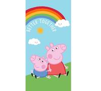 Peppa Pig - Serviette De Plage en Coton Arc-en-Ciel- Multicolore - 70 X 140 Cm