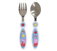 Peppa Pig Set de couverts pour enfants 2 pièces - Cuillère & fourchette avec poignées à motifs