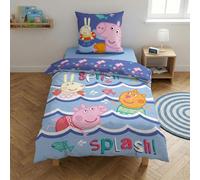 Aymax! Parure de lit Peppa Pig – Housse 140x200 cm + Taie 65x65 cm – Oeko‑Tex 52/48% coton/polyester