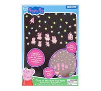 Peppa Pig Stickers muraux phosphorescents - Décoration de chambre à coucher sous licence officielle, comprend 200 étoiles, 6 personnages, fusée et maison, accessoires pour chambre de tout-petits |