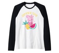 Peppa Pig Summer Holiday Fun Fruits Happy Classic Friends Manche Raglan