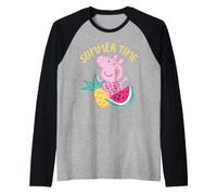 Peppa Pig Summer Holiday Fun Fruits Happy Friends Classic Manche Raglan