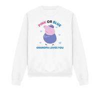 Peppa Pig - Sweat PINK OR BLUE GRANDPA PIG LOVES YOU - Adulte (TV21375)